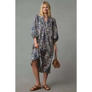 Corey Lynn Calter Leslie organic cotton dress XS astrology print celestial midi